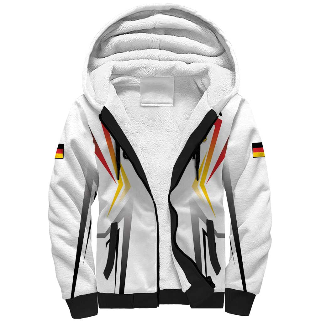 Custom Germany 2024 Football Sherpa Hoodie Go Champions Nationalelf White Version LT05 - Wonder Print Shop