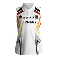Custom Germany 2024 Football Women Sleeveless Polo Shirt Go Champions Nationalelf White Version LT05 - Wonder Print Shop