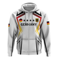 Custom Germany 2024 Football Zip Hoodie Go Champions Nationalelf White Version LT05 - Wonder Print Shop