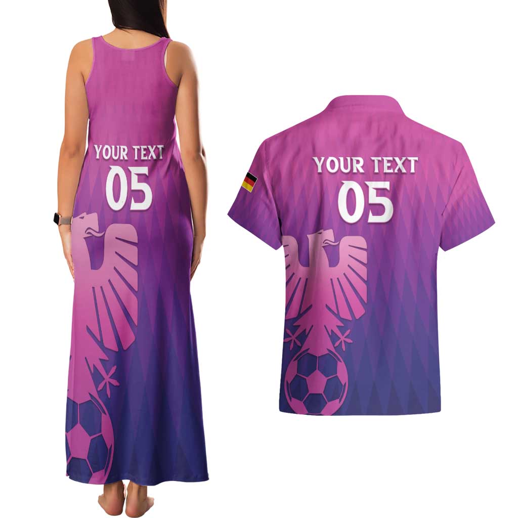 Custom Germany 2024 Football Couples Matching Tank Maxi Dress and Hawaiian Shirt Go Champions Nationalelf Pink Version LT05 - Wonder Print Shop