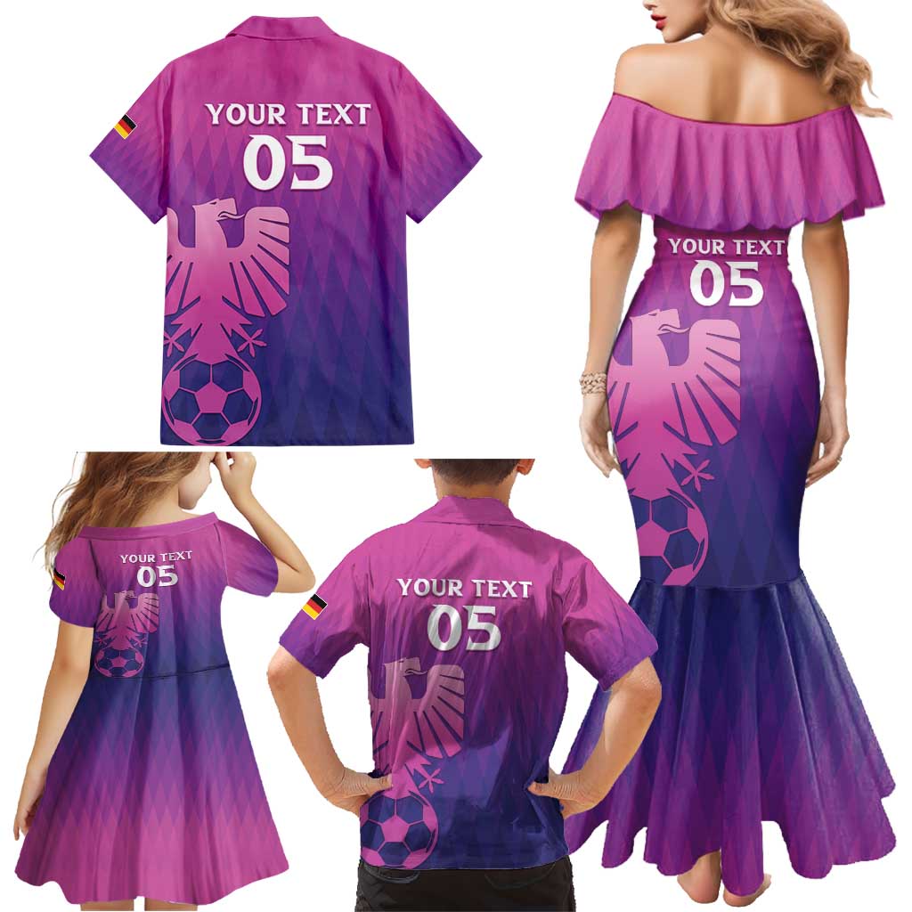 Custom Germany 2024 Football Family Matching Mermaid Dress and Hawaiian Shirt Go Champions Nationalelf Pink Version LT05 - Wonder Print Shop
