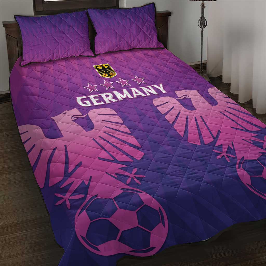 Germany 2024 Football Quilt Bed Set Go Champions Nationalelf Pink Version LT05 - Wonder Print Shop