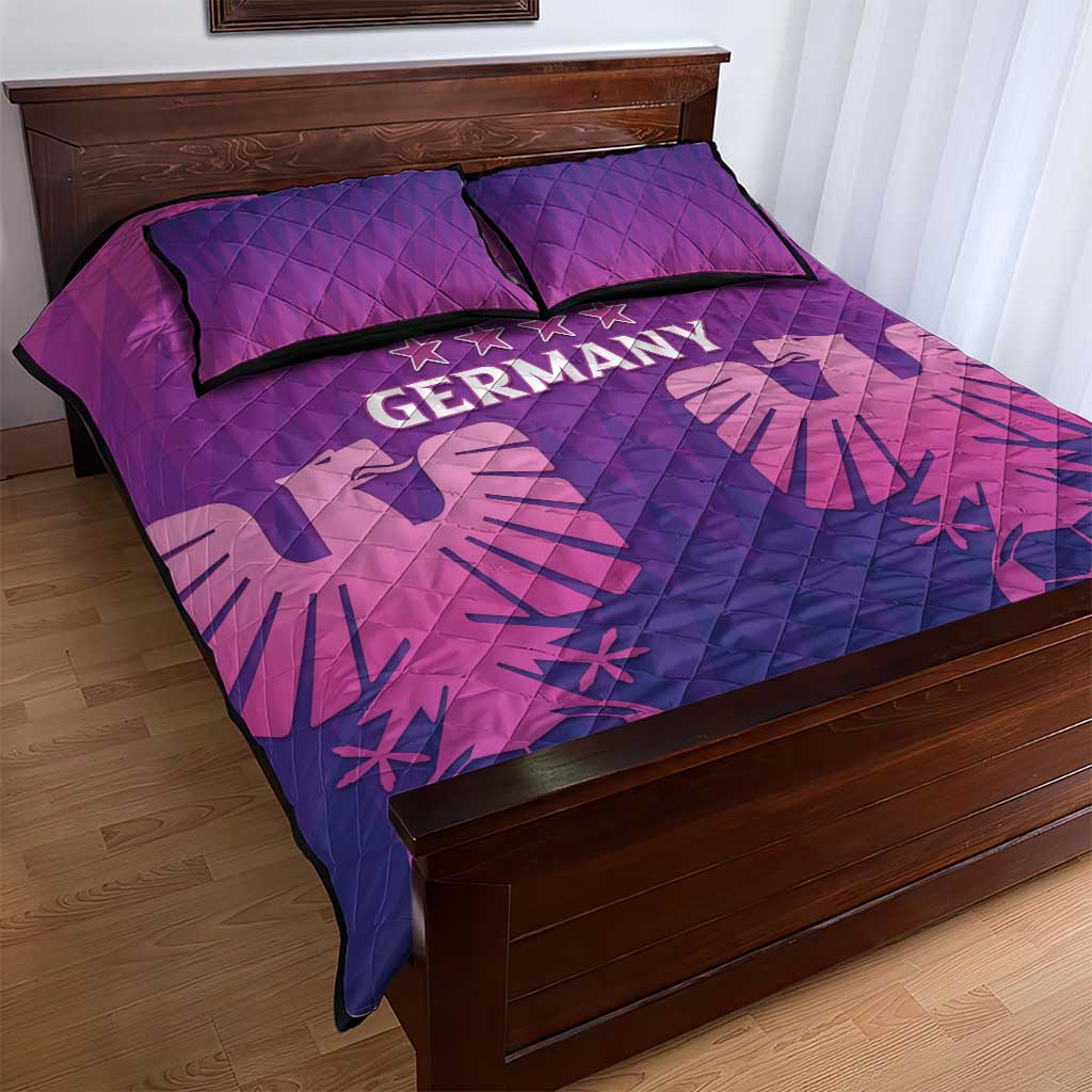 Germany 2024 Football Quilt Bed Set Go Champions Nationalelf Pink Version LT05 - Wonder Print Shop