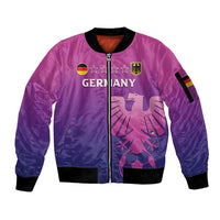 Custom Germany 2024 Football Sleeve Zip Bomber Jacket Go Champions Nationalelf Pink Version LT05 - Wonder Print Shop