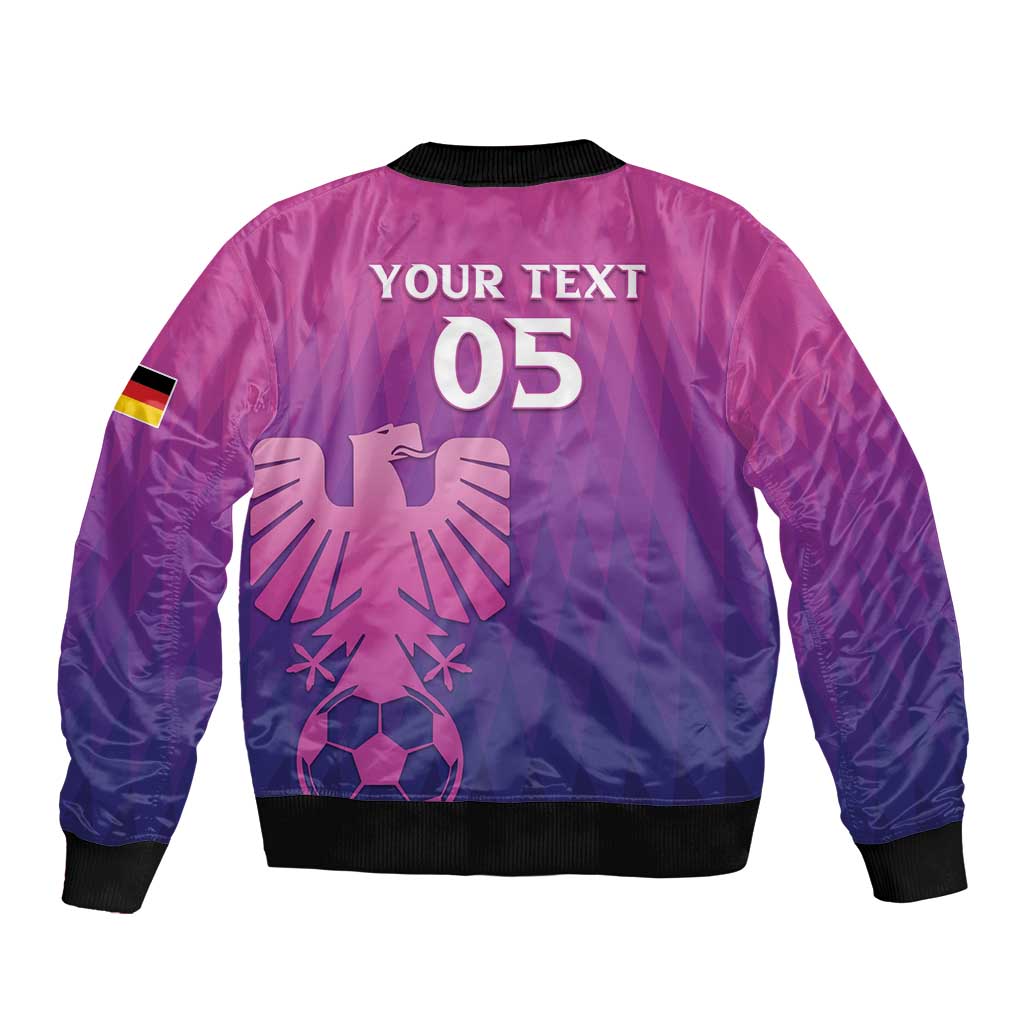 Custom Germany 2024 Football Sleeve Zip Bomber Jacket Go Champions Nationalelf Pink Version LT05 - Wonder Print Shop
