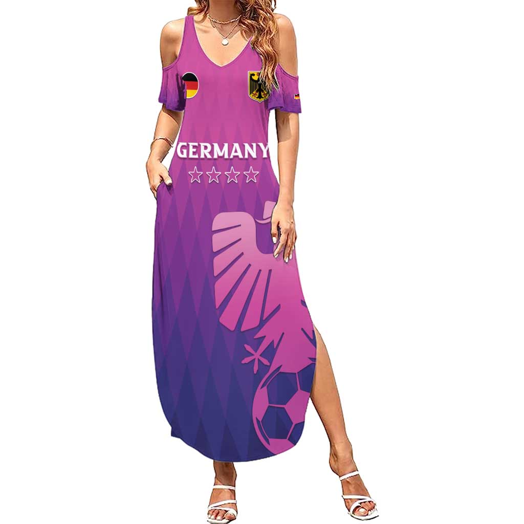 Custom Germany 2024 Football Summer Maxi Dress Go Champions Nationalelf Pink Version LT05 - Wonder Print Shop