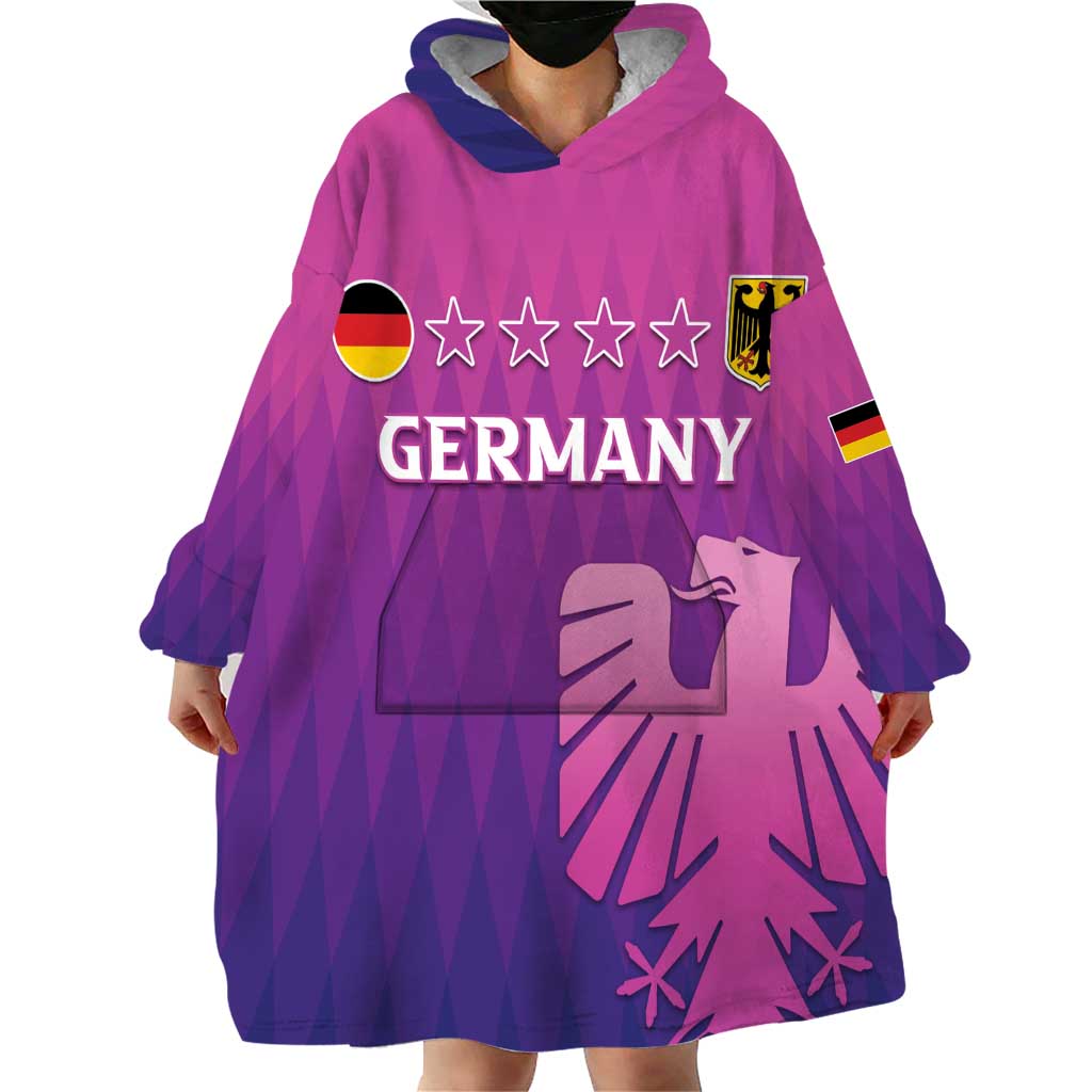 Custom Germany 2024 Football Wearable Blanket Hoodie Go Champions Nationalelf Pink Version LT05 - Wonder Print Shop