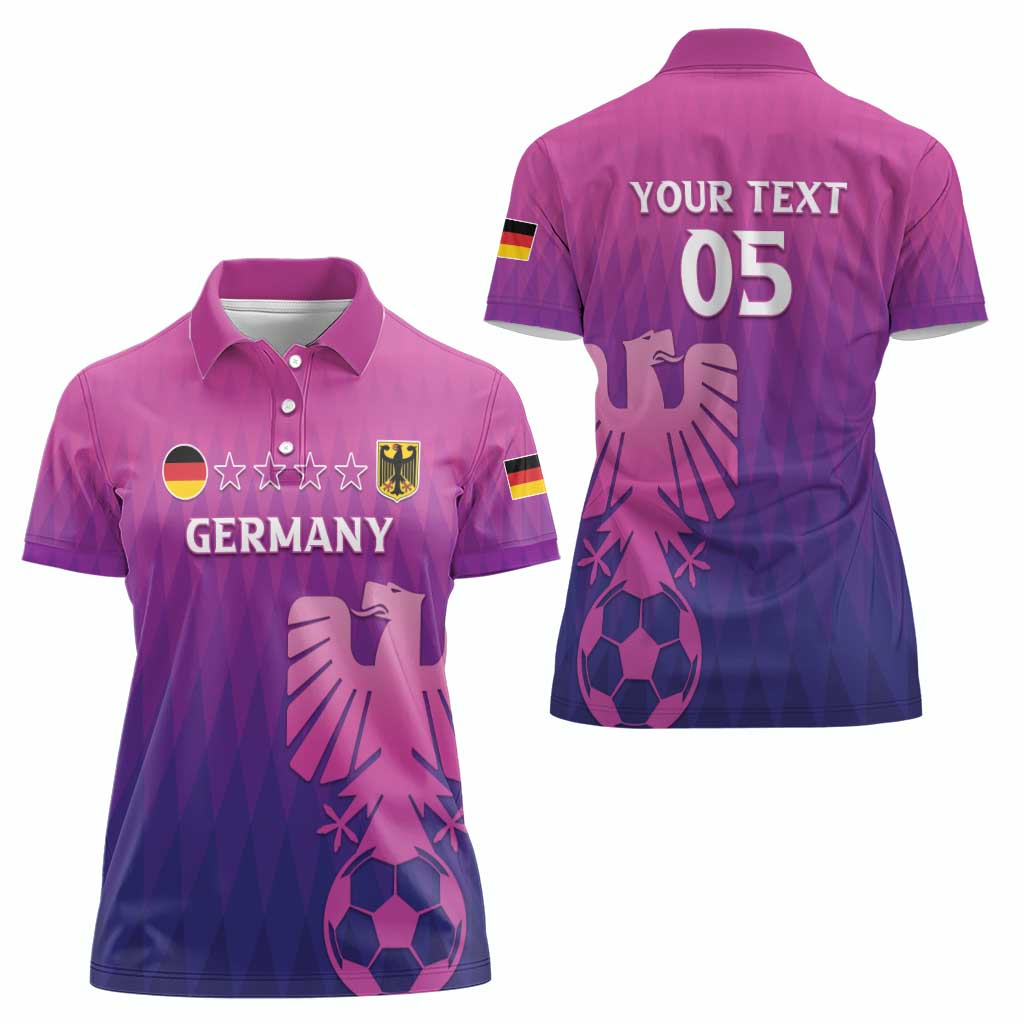 Custom Germany 2024 Football Women Polo Shirt Go Champions Nationalelf Pink Version LT05 - Wonder Print Shop