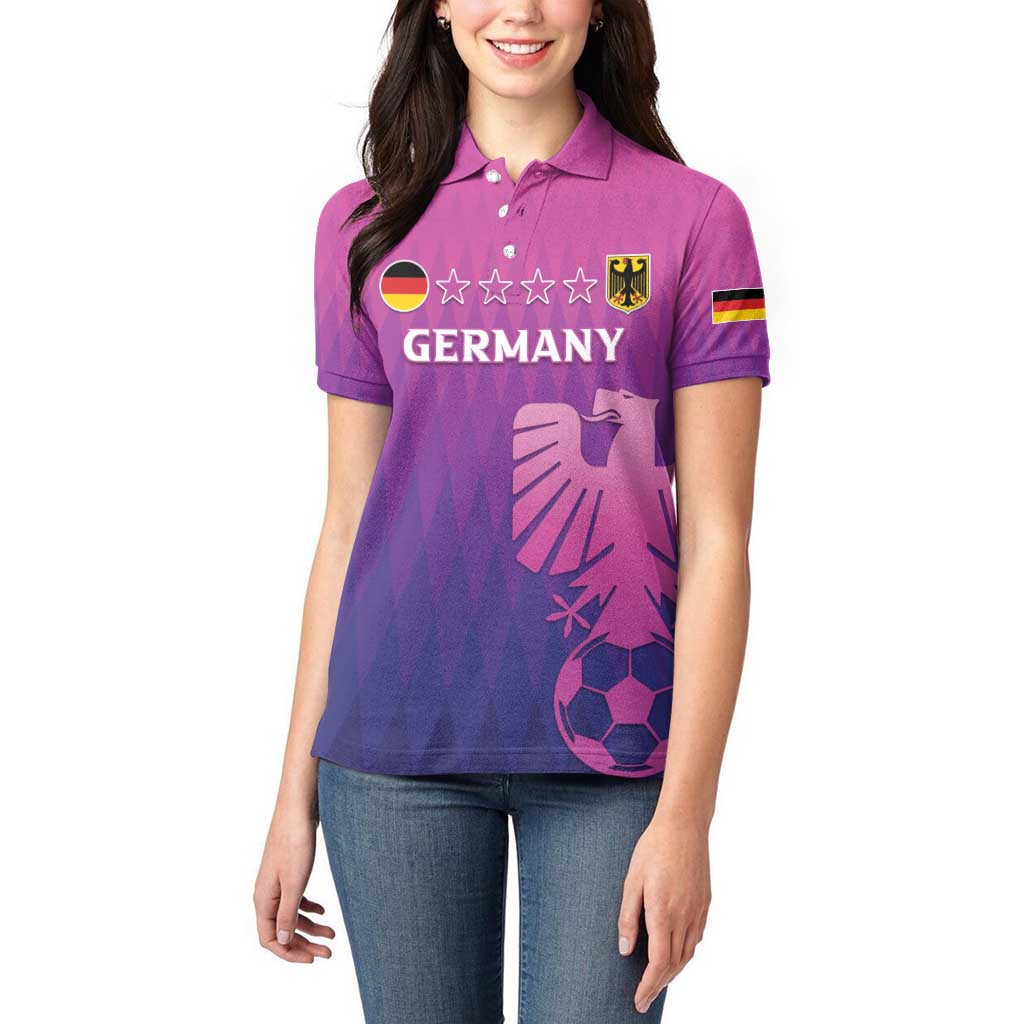 Custom Germany 2024 Football Women Polo Shirt Go Champions Nationalelf Pink Version LT05 - Wonder Print Shop
