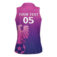 Custom Germany 2024 Football Women Sleeveless Polo Shirt Go Champions Nationalelf Pink Version LT05 - Wonder Print Shop