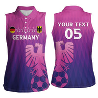 Custom Germany 2024 Football Women Sleeveless Polo Shirt Go Champions Nationalelf Pink Version LT05 - Wonder Print Shop