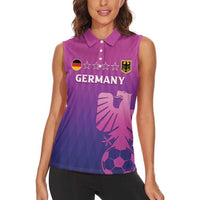 Custom Germany 2024 Football Women Sleeveless Polo Shirt Go Champions Nationalelf Pink Version LT05 - Wonder Print Shop