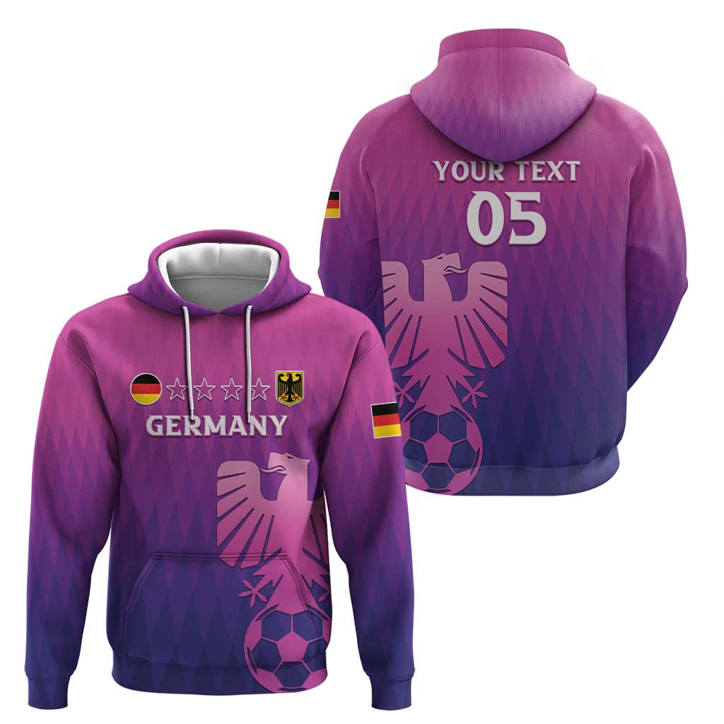 Custom Germany 2024 Football Zip Hoodie Go Champions Nationalelf Pink Version LT05 - Wonder Print Shop