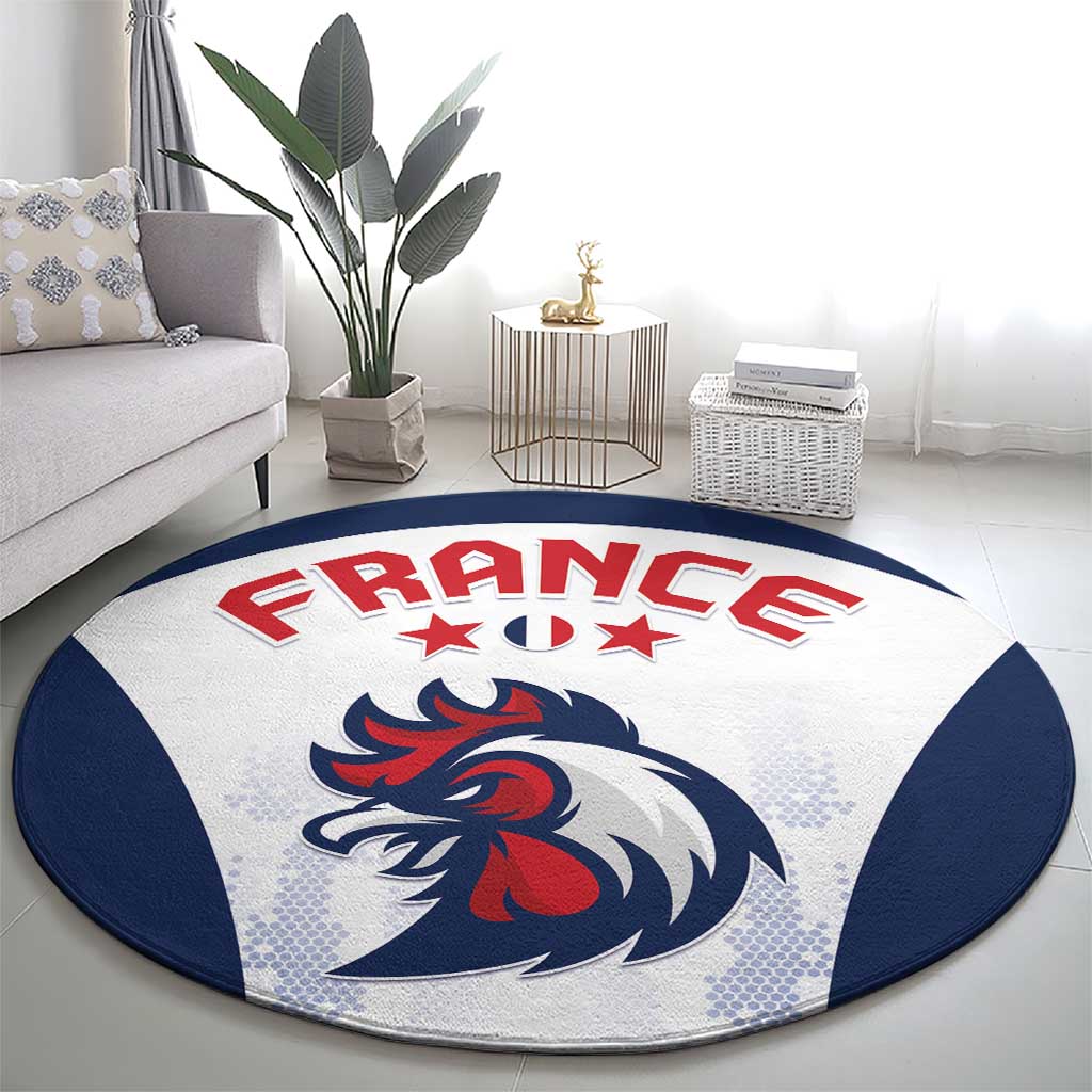 Custom France 2024 Football Round Carpet Go Champions Les Bleus