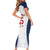 Custom France 2024 Football Short Sleeve Bodycon Dress Go Champions Les Bleus LT05 - Wonder Print Shop