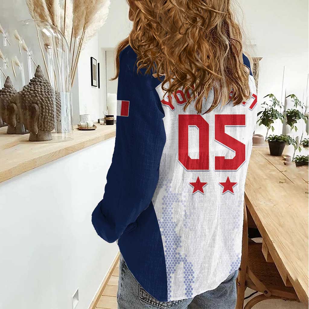 Custom France 2024 Football Women Casual Shirt Go Champions Les Bleus LT05 - Wonder Print Shop