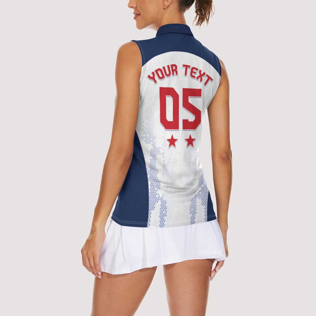 Custom France 2024 Football Women Sleeveless Polo Shirt Go Champions Les Bleus LT05 - Wonder Print Shop