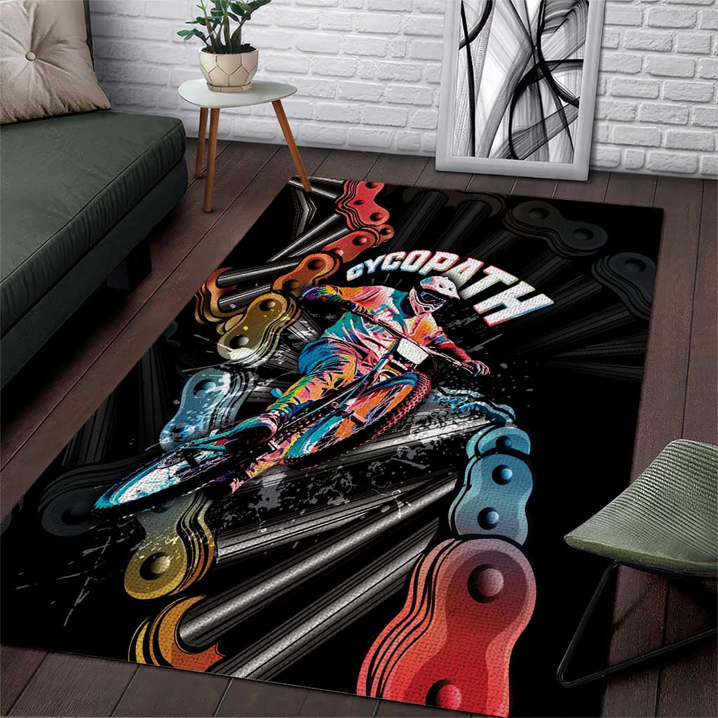 Cycopath Funny Cycling Area Rug Cycling lovers - Wonder Print Shop