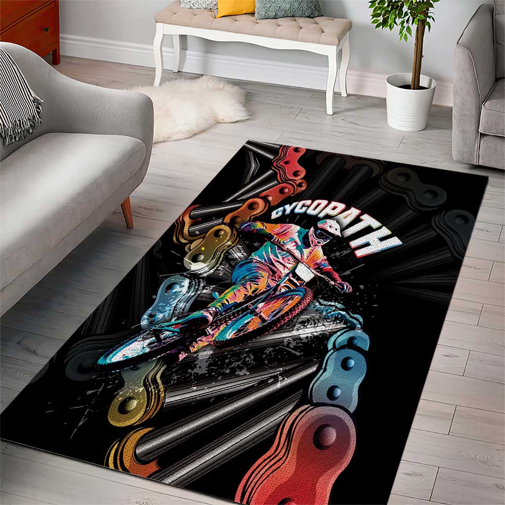 Cycopath Funny Cycling Area Rug Cycling lovers - Wonder Print Shop