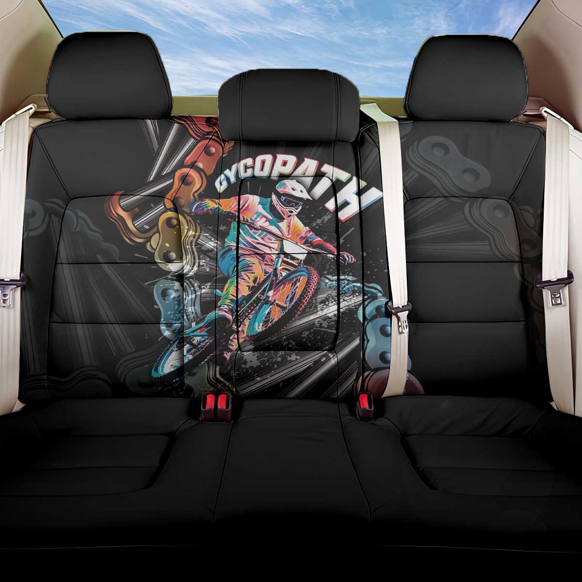 Cycopath Funny Cycling Back Car Seat Cover Cycling lovers - Wonder Print Shop