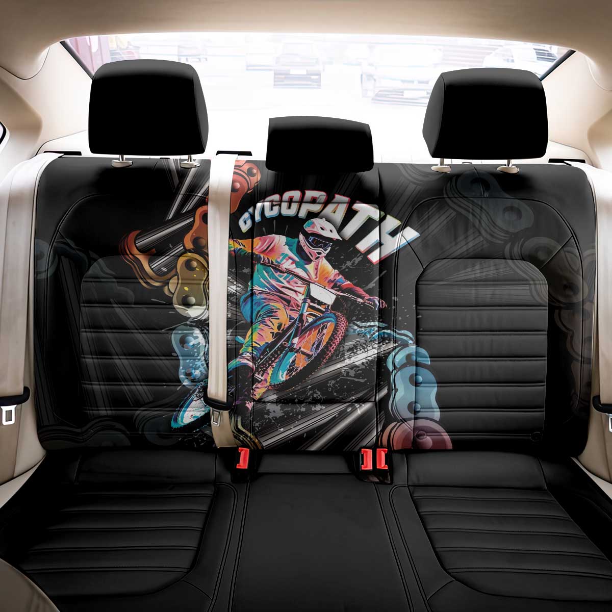 Cycopath Funny Cycling Back Car Seat Cover Cycling lovers - Wonder Print Shop