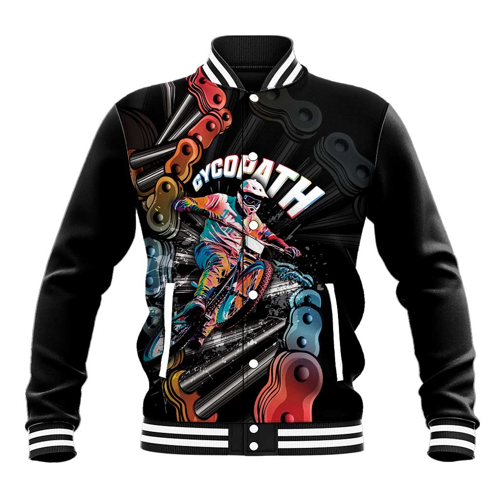 Cycopath Funny Cycling Baseball Jacket Cycling lovers - Wonder Print Shop