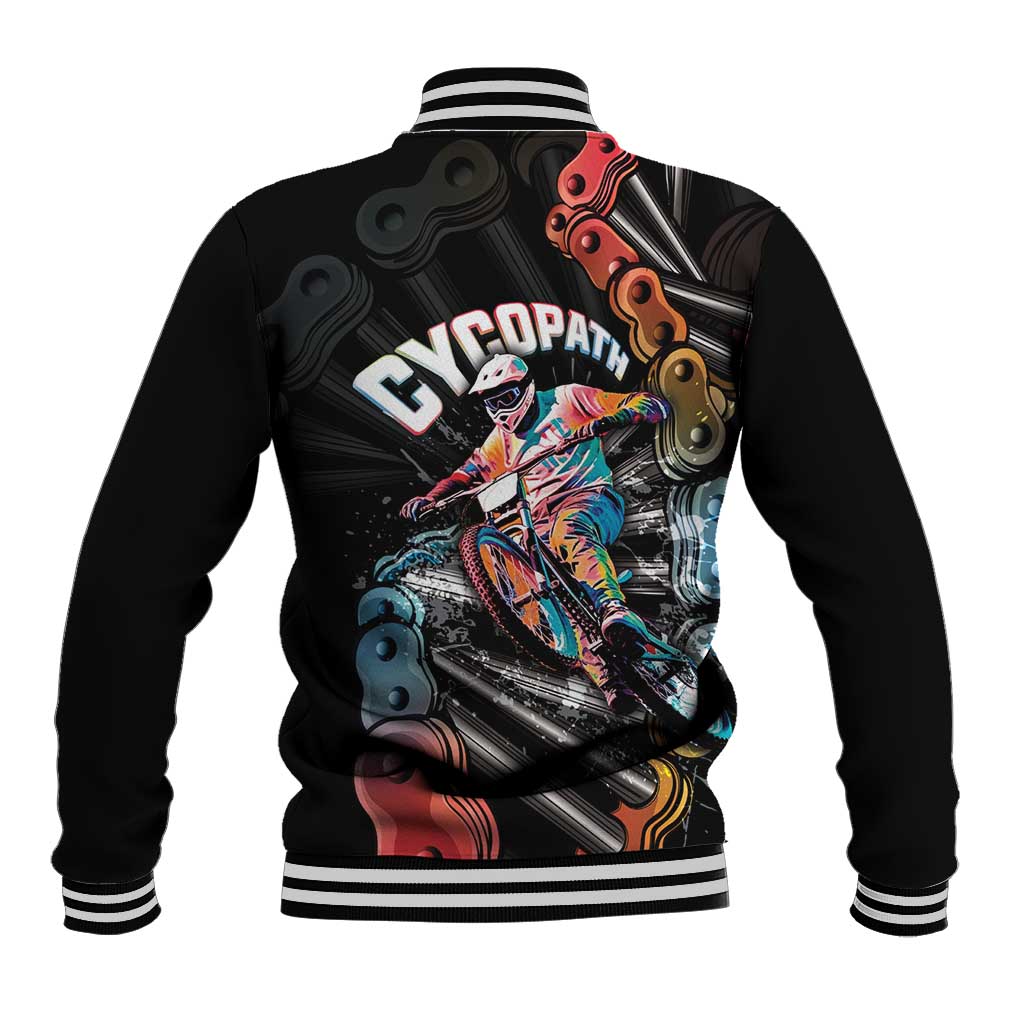 Cycopath Funny Cycling Baseball Jacket Cycling lovers - Wonder Print Shop