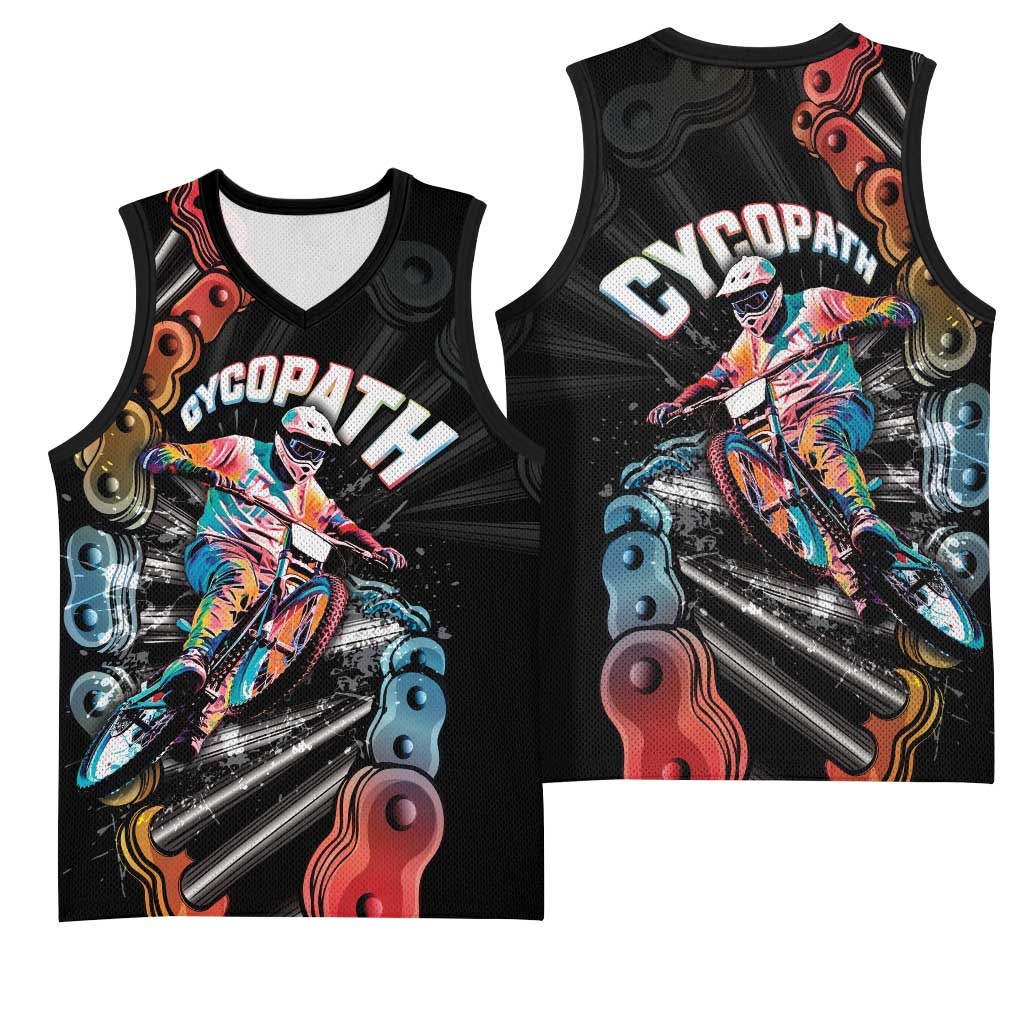 Cycopath Funny Cycling Basketball Jersey Cycling lovers - Wonder Print Shop