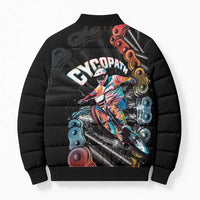 Cycopath Funny Cycling Bomber Puffer Jacket Cycling lovers - Wonder Print Shop