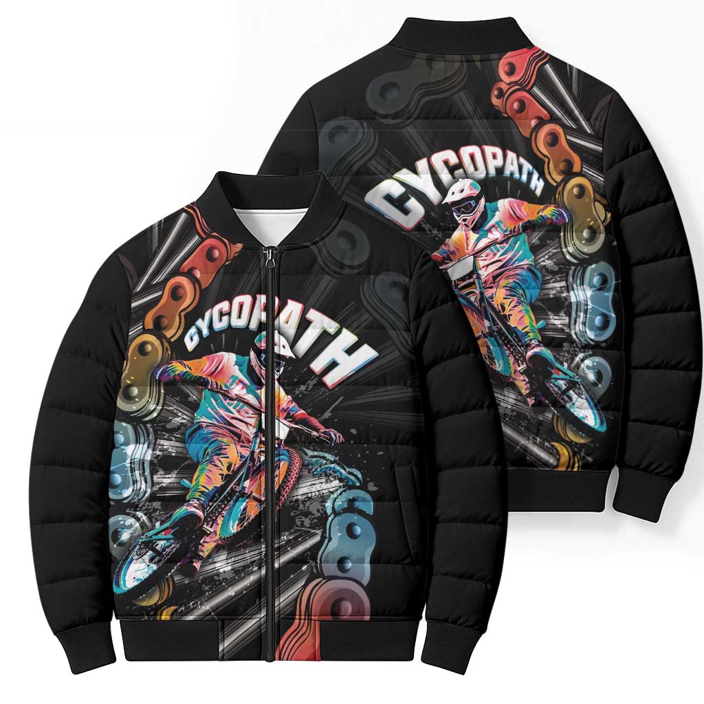 Cycopath Funny Cycling Bomber Puffer Jacket Cycling lovers - Wonder Print Shop