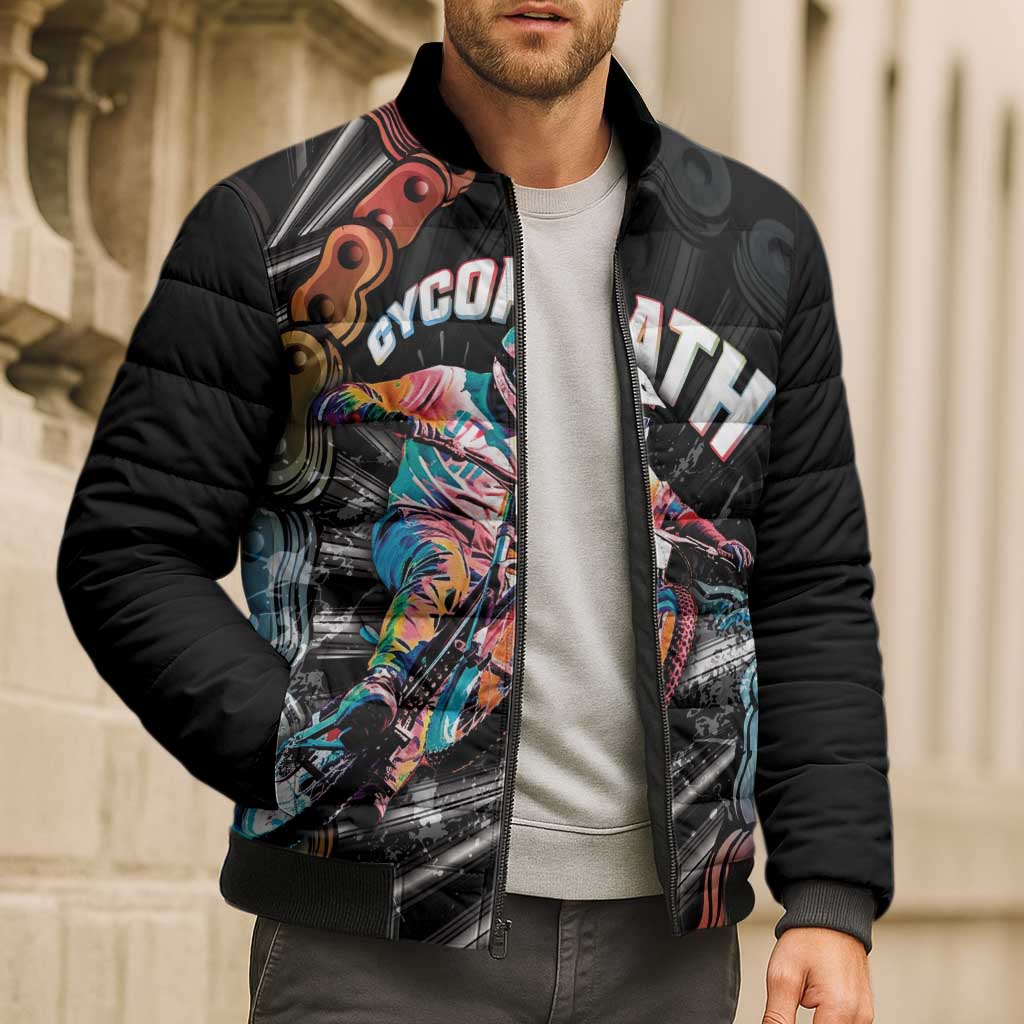 Cycopath Funny Cycling Bomber Puffer Jacket Cycling lovers - Wonder Print Shop
