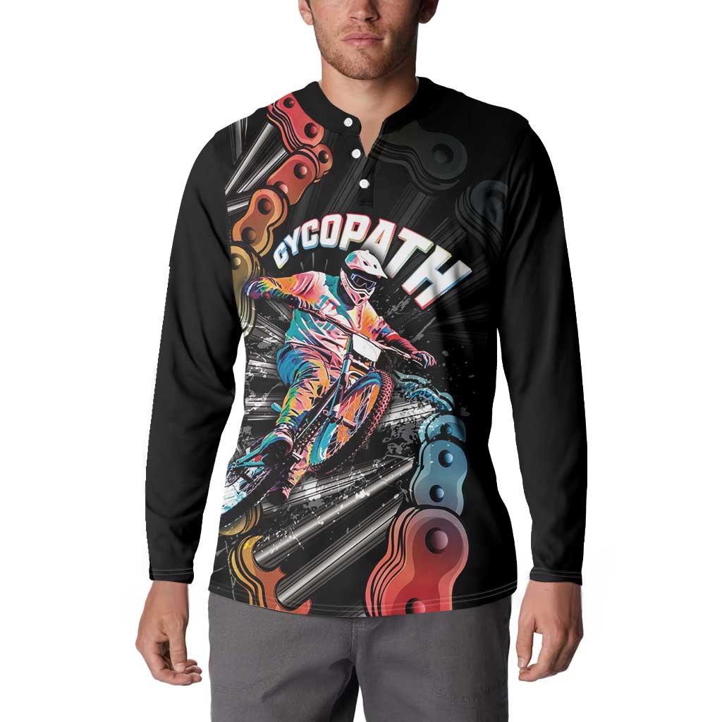 Cycopath Funny Cycling Button Sweatshirt Cycling lovers - Wonder Print Shop