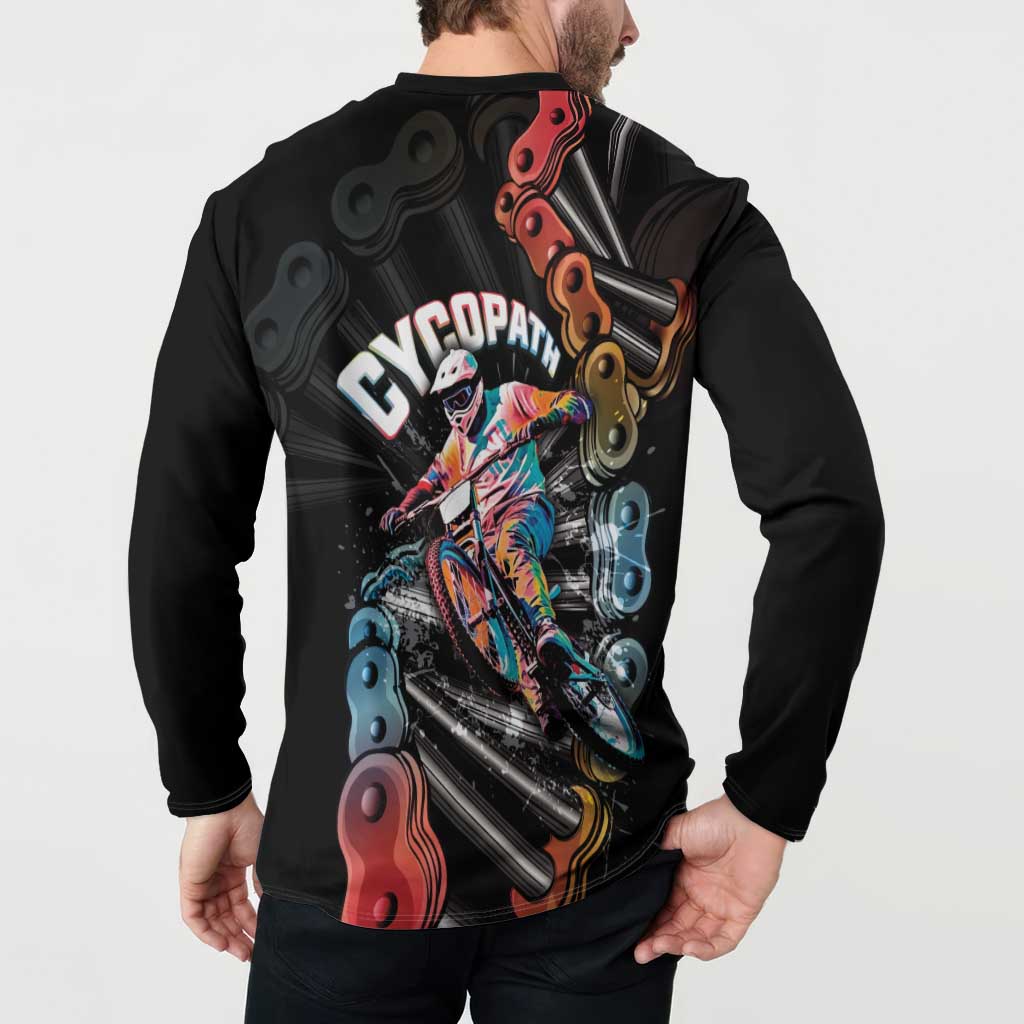 Cycopath Funny Cycling Button Sweatshirt Cycling lovers - Wonder Print Shop