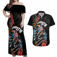 Cycopath Funny Cycling Couples Matching Off Shoulder Maxi Dress and Hawaiian Shirt Cycling lovers - Wonder Print Shop