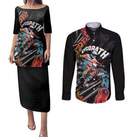 Cycopath Funny Cycling Couples Matching Puletasi and Long Sleeve Button Shirt Cycling lovers - Wonder Print Shop