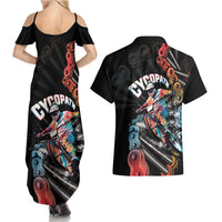 Cycopath Funny Cycling Couples Matching Summer Maxi Dress and Hawaiian Shirt Cycling lovers - Wonder Print Shop