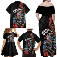 Cycopath Funny Cycling Family Matching Off Shoulder Maxi Dress and Hawaiian Shirt Cycling lovers - Wonder Print Shop