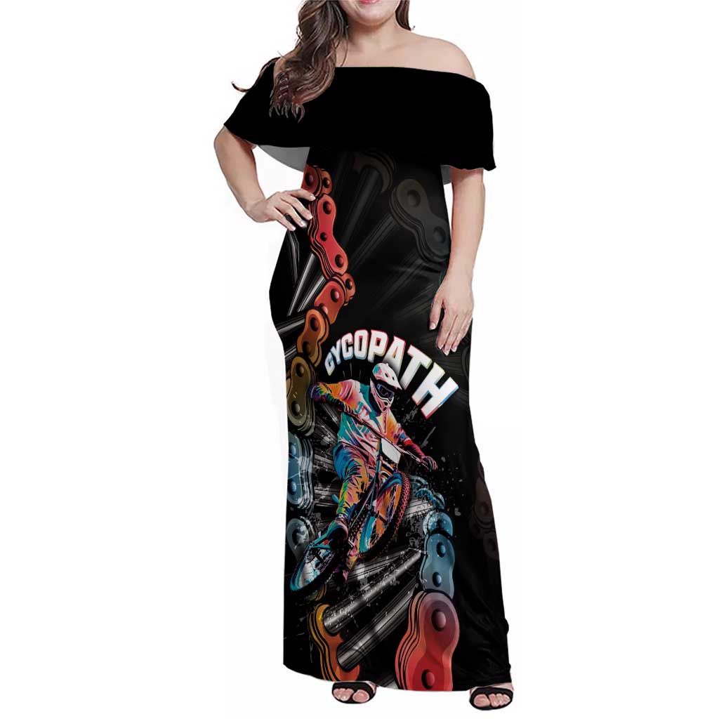 Cycopath Funny Cycling Family Matching Off Shoulder Maxi Dress and Hawaiian Shirt Cycling lovers - Wonder Print Shop
