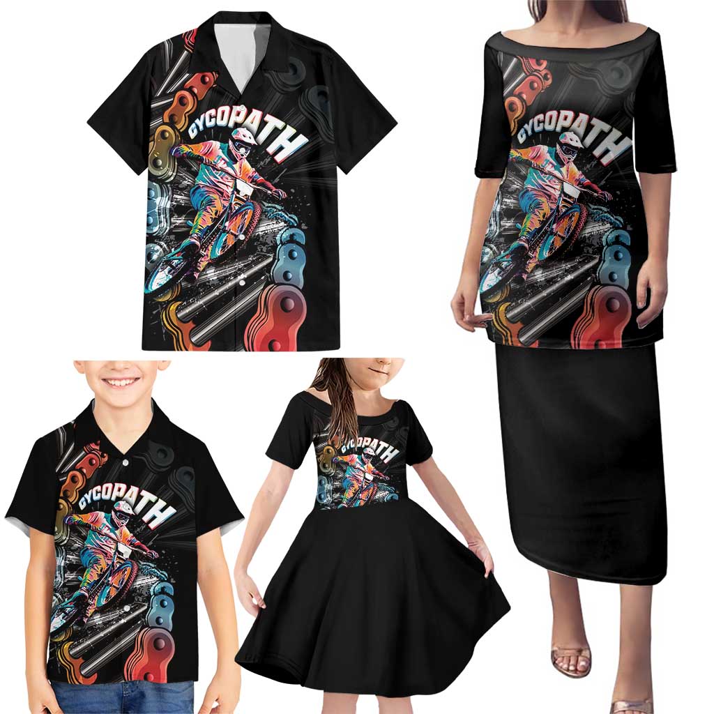 Cycopath Funny Cycling Family Matching Puletasi and Hawaiian Shirt Cycling lovers - Wonder Print Shop