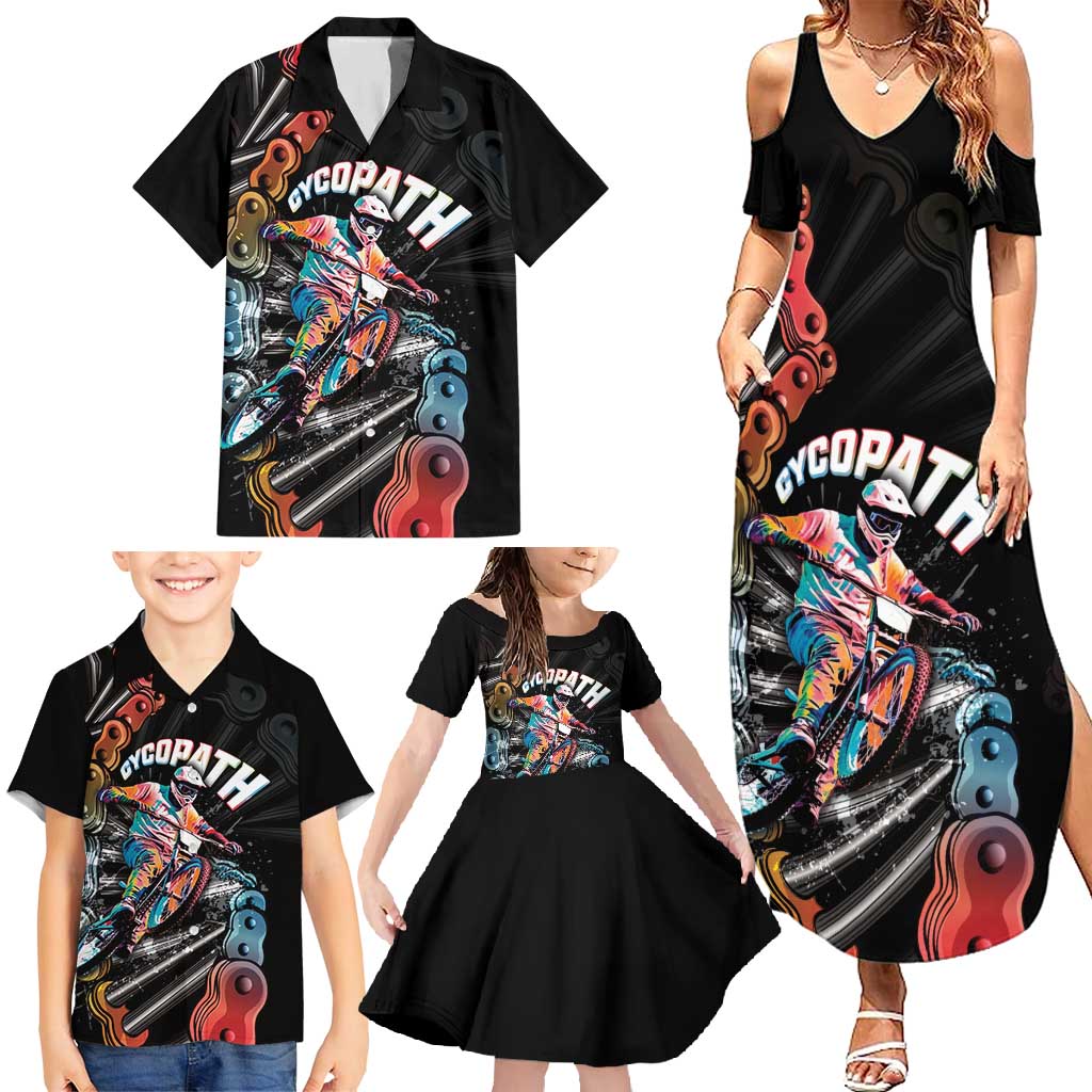 Cycopath Funny Cycling Family Matching Summer Maxi Dress and Hawaiian Shirt Cycling lovers - Wonder Print Shop