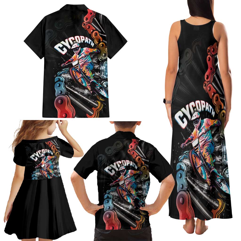 Cycopath Funny Cycling Family Matching Tank Maxi Dress and Hawaiian Shirt Cycling lovers - Wonder Print Shop