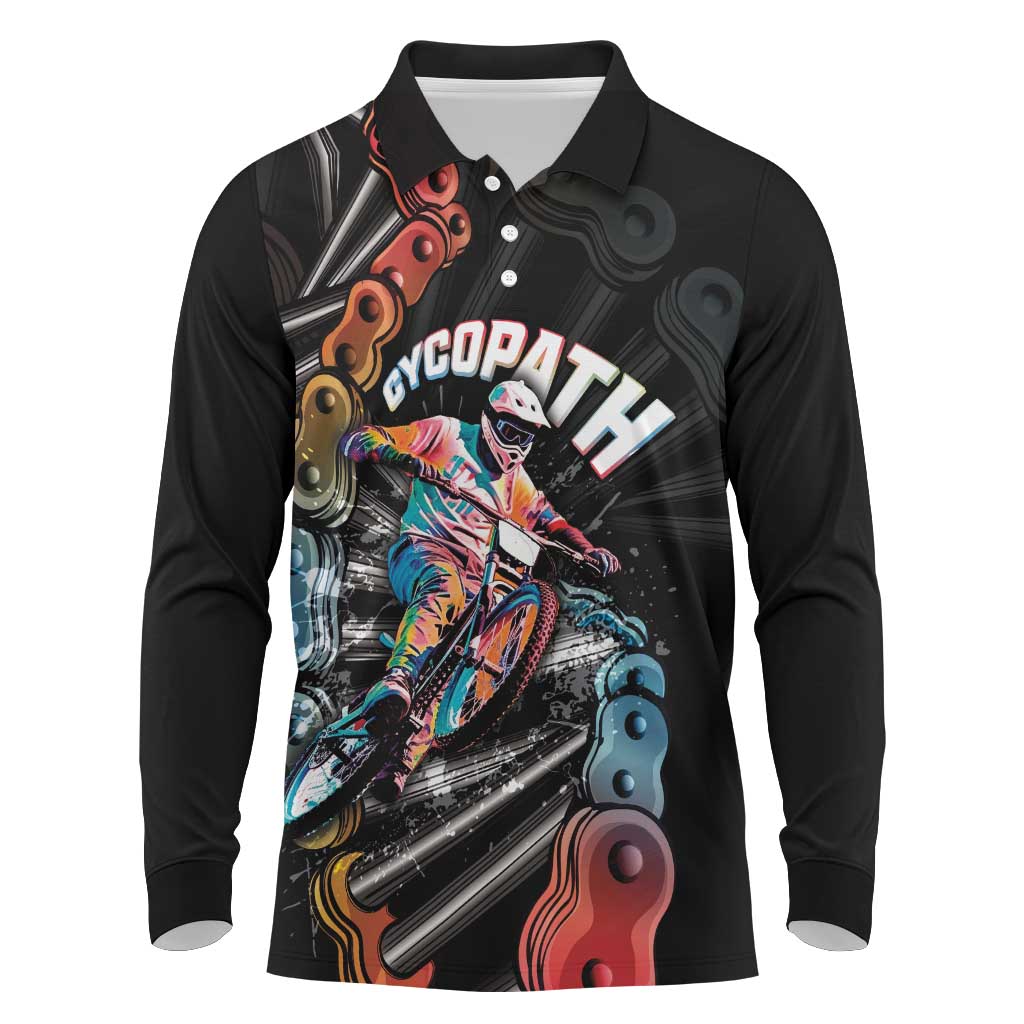Cycopath Funny Cycling Long Sleeve Polo Shirt Cycling lovers - Wonder Print Shop