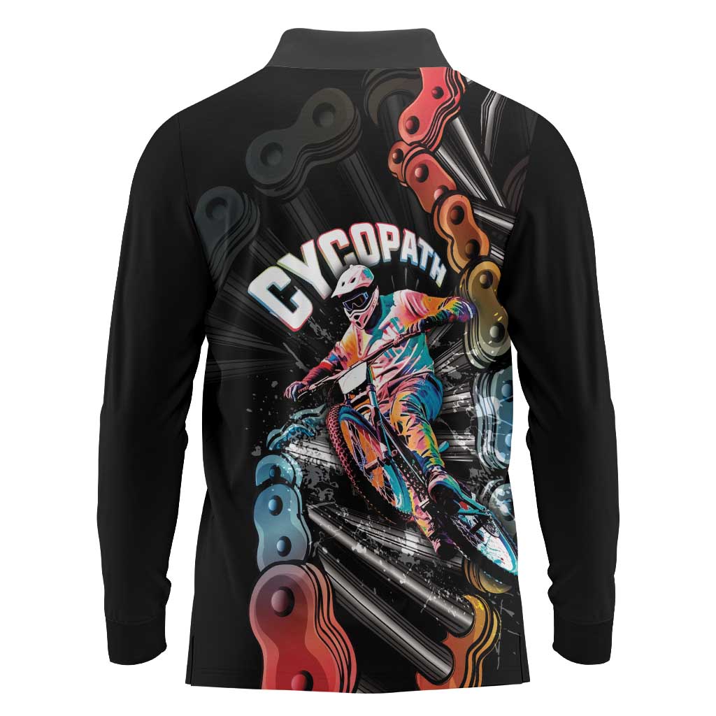 Cycopath Funny Cycling Long Sleeve Polo Shirt Cycling lovers - Wonder Print Shop