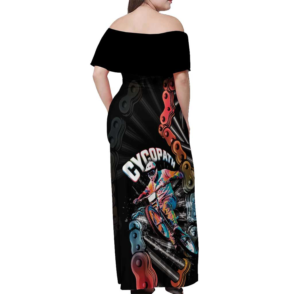 Cycopath Funny Cycling Off Shoulder Maxi Dress Cycling lovers - Wonder Print Shop