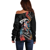 Cycopath Funny Cycling Off Shoulder Sweater Cycling lovers - Wonder Print Shop