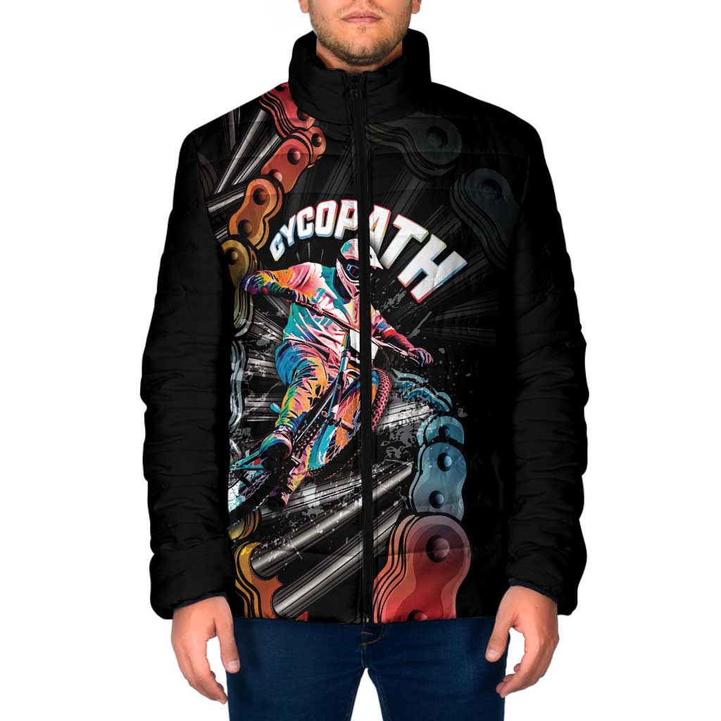 Cycopath Funny Cycling Padded Jacket Cycling lovers - Wonder Print Shop