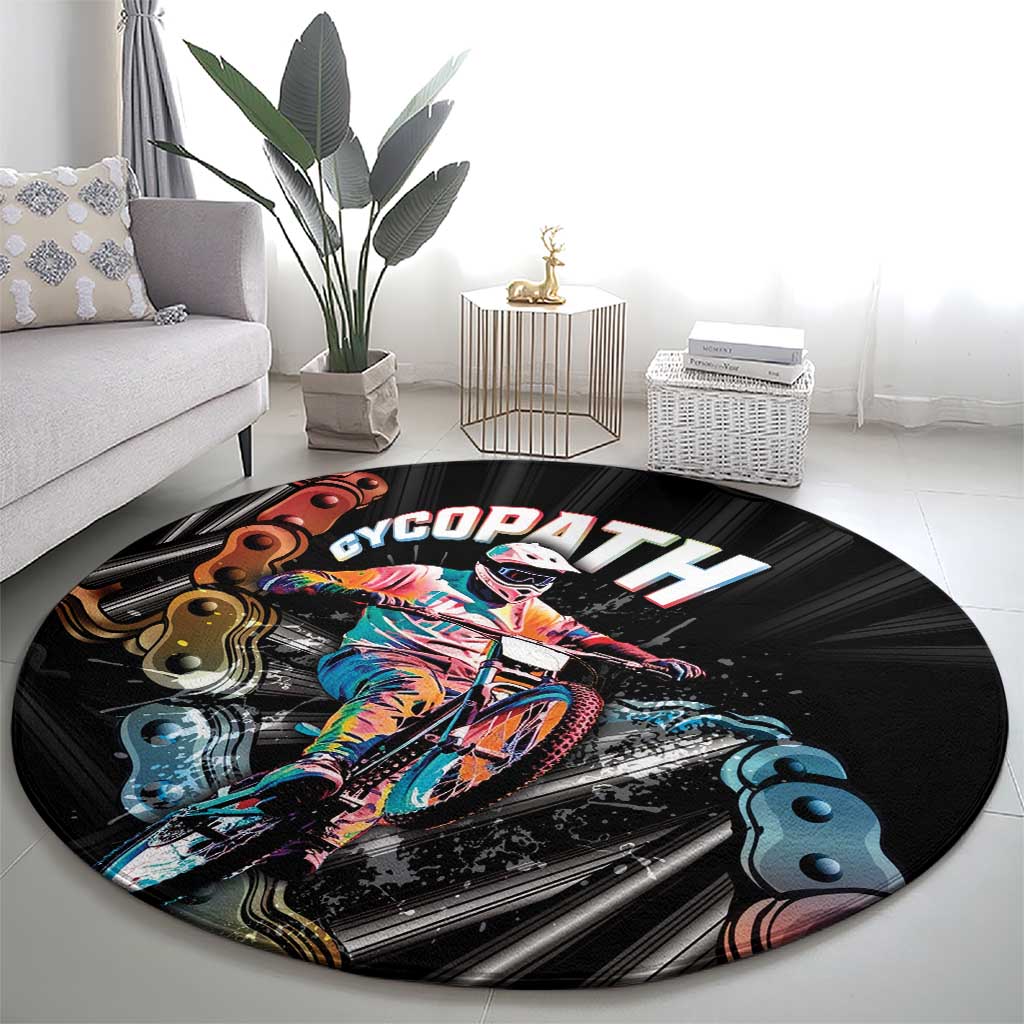 Cycopath Funny Cycling Round Carpet Cycling lovers - Wonder Print Shop