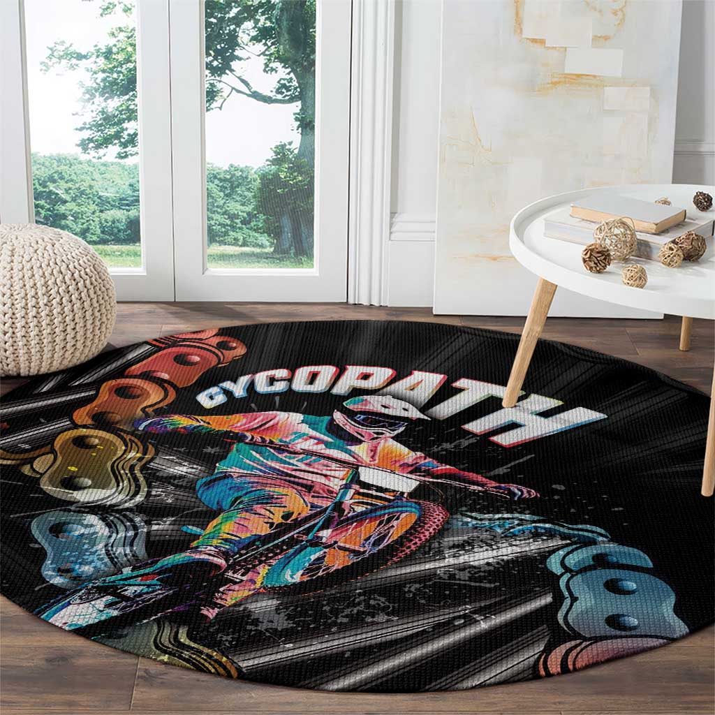 Cycopath Funny Cycling Round Carpet Cycling lovers - Wonder Print Shop
