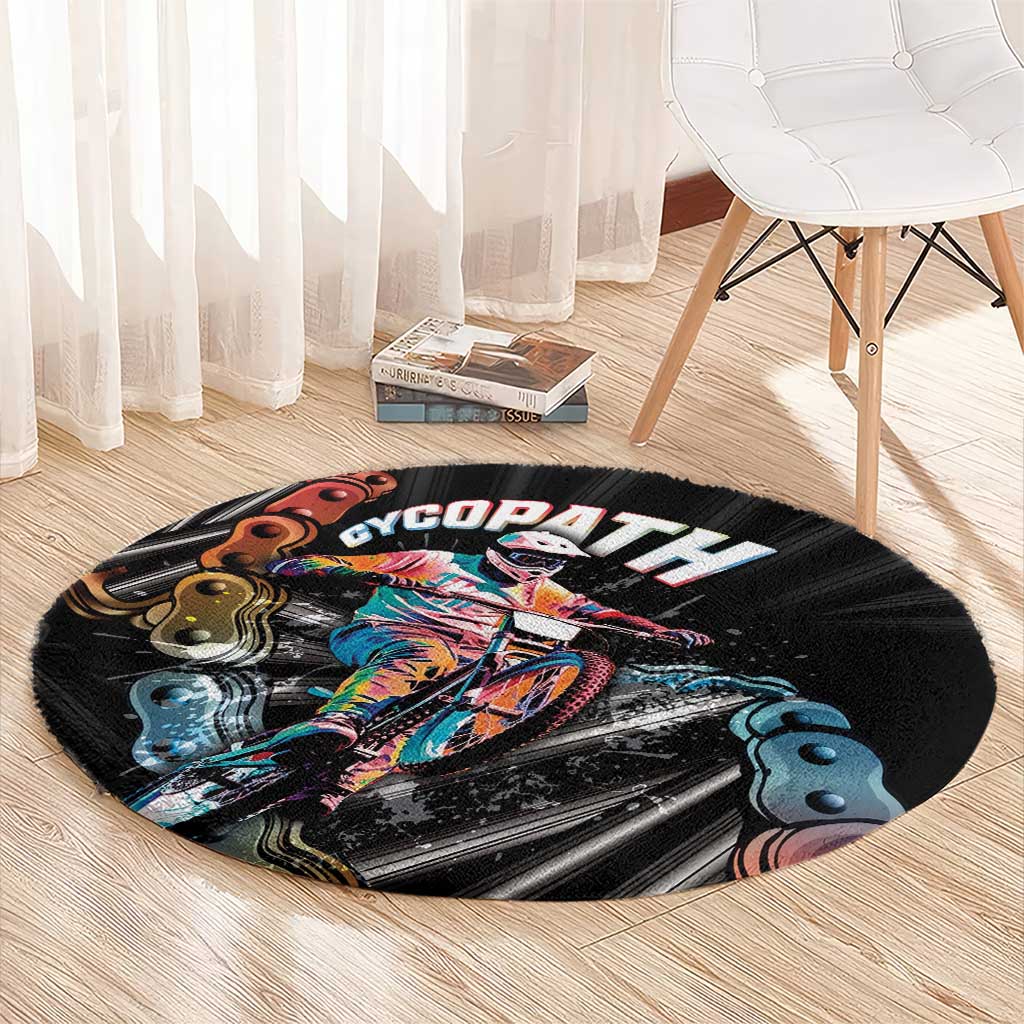 Cycopath Funny Cycling Round Carpet Cycling lovers - Wonder Print Shop