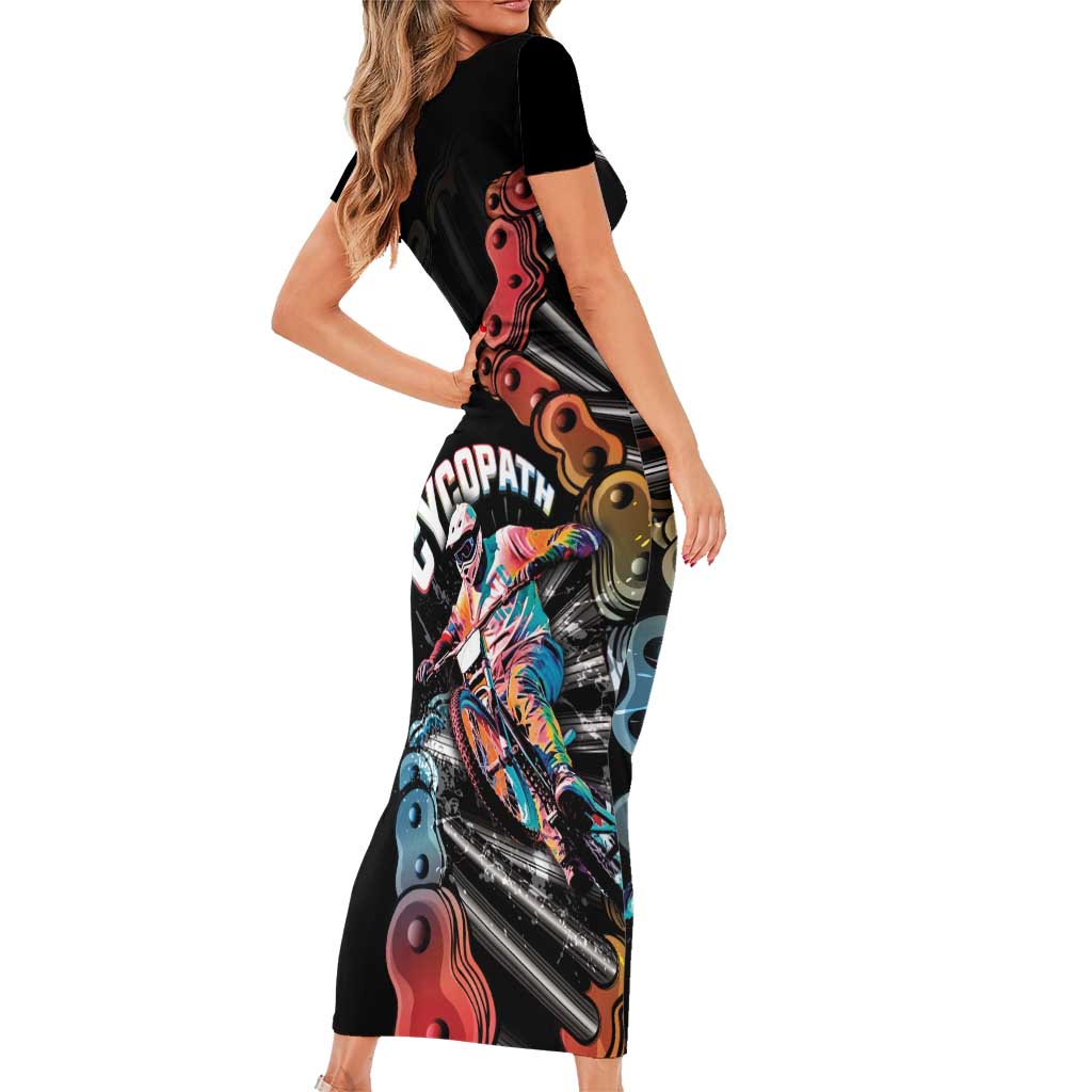 Cycopath Funny Cycling Short Sleeve Bodycon Dress Cycling lovers - Wonder Print Shop